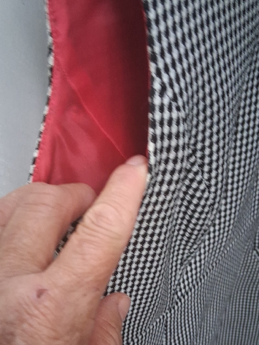Nine West Black & White Houndstooth Sheath Dress with Red Lining - Picture 4 of 9